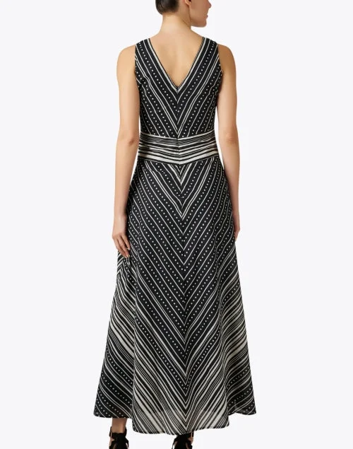 Serenity Black Herringbone Print Dress