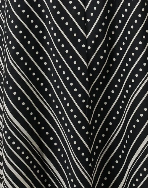 Serenity Black Herringbone Print Dress