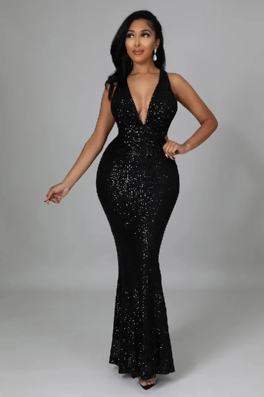 Sexy Backless Prom Evening Dresses. for Women 2023 Deep V Neck Elegant Halter Party Dress Bodycon Maxi Sequin Dress Vestidos