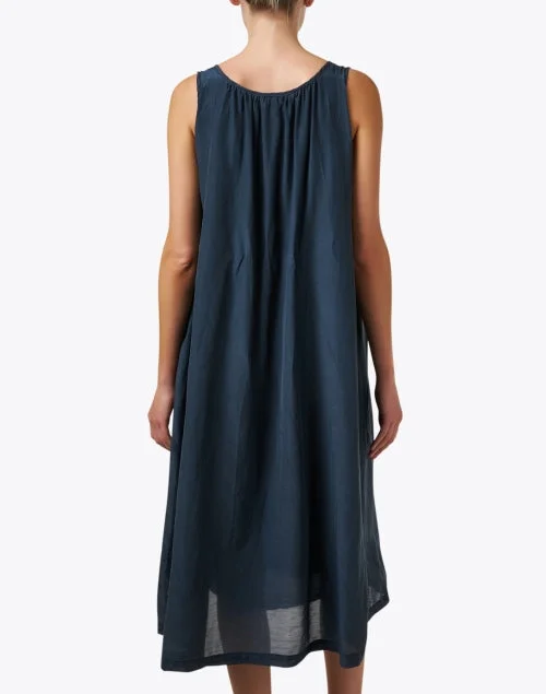 Sia Blue Cotton Silk Dress