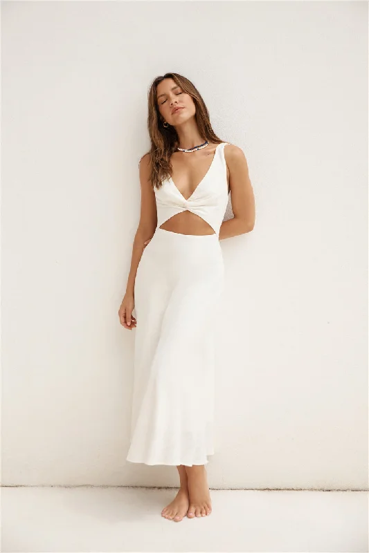 Soft Silhouette Maxi Dress White