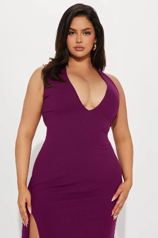 Taylor Crepe Gown - Plum