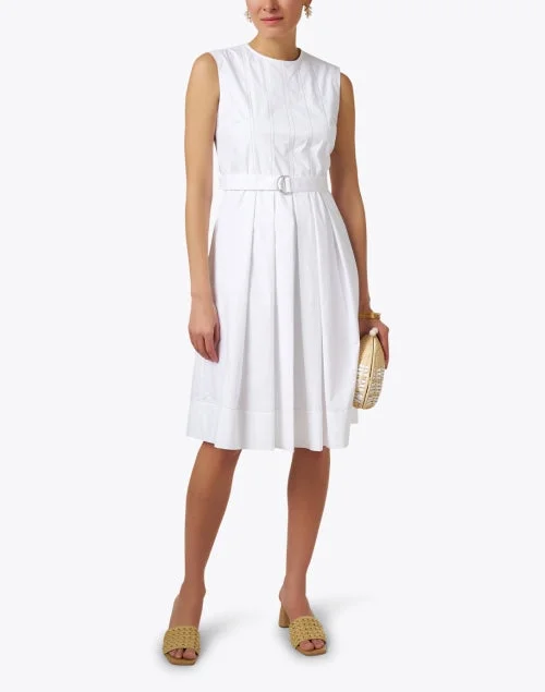 White Belted Dress