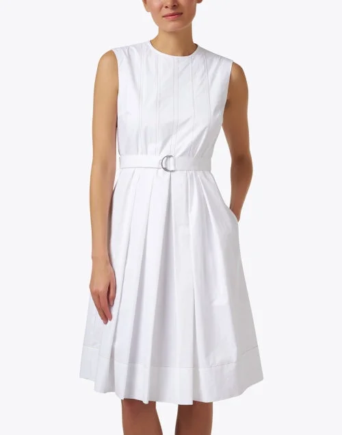 White Belted Dress