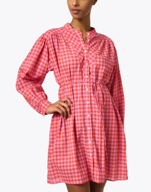 Winnie Orange and Pink Check Shirt Dress