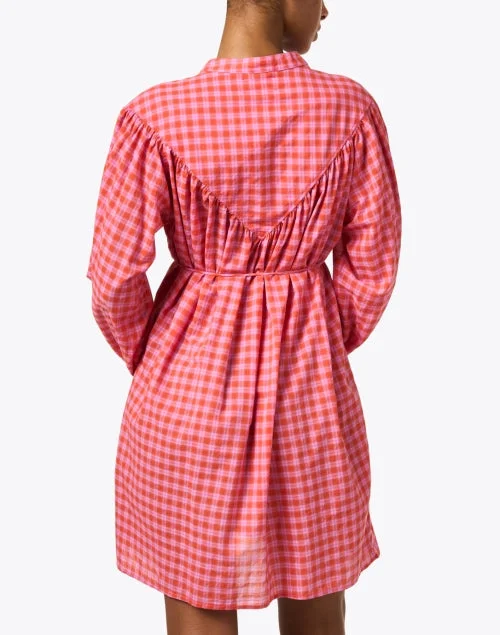 Winnie Orange and Pink Check Shirt Dress