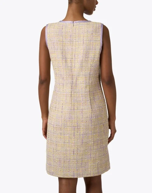 Yellow and Lavender Tweed Dress