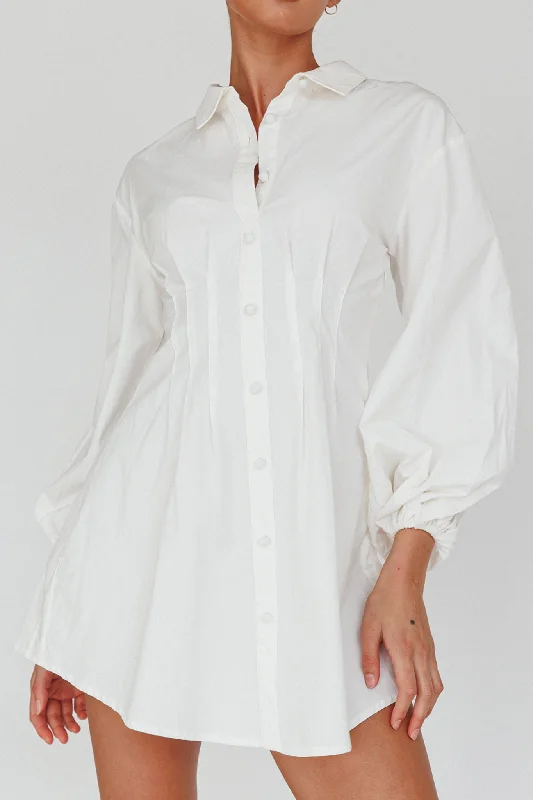 Zurich Long Sleeve Mini Dress White