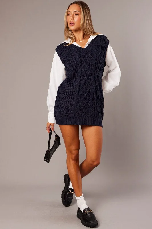 Blue Knit Top Jumper