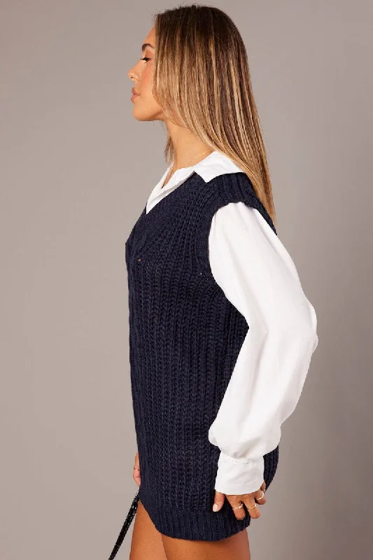 Blue Knit Top Jumper