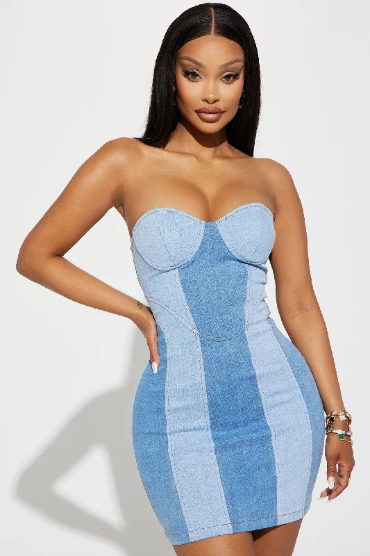 Carrie Denim Mini Dress - Denim