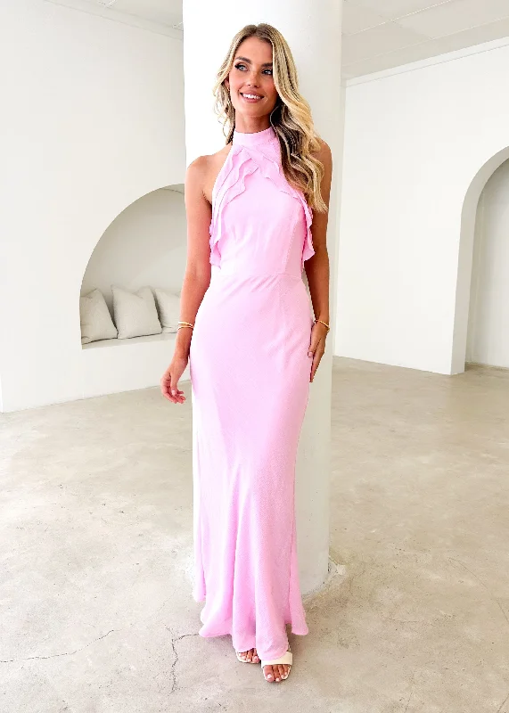 Ezra Halter Maxi Dress - Pink