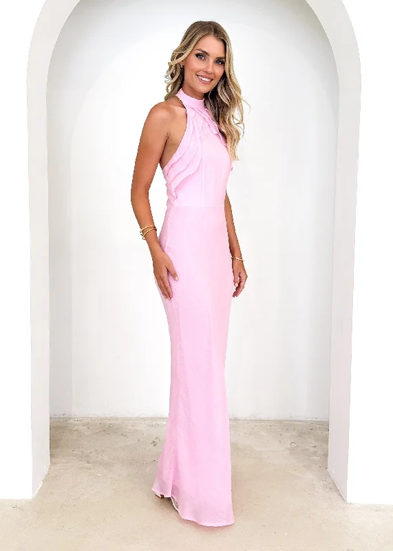 Ezra Halter Maxi Dress - Pink