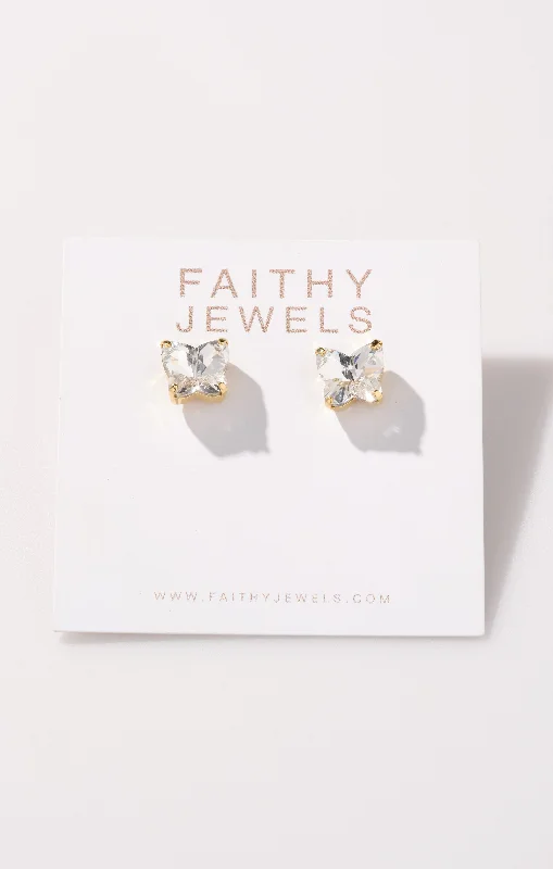 Faithy Jewels Claire Butterfly Stud Earrings ~ Gold