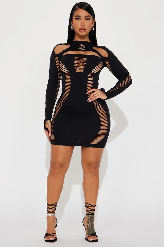 Janet Seamless Mini Dress - Black