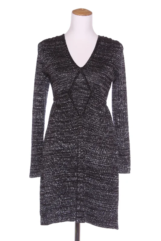 KYLEE DAVIS (NZ) Metallic silver merino knit dress! 10