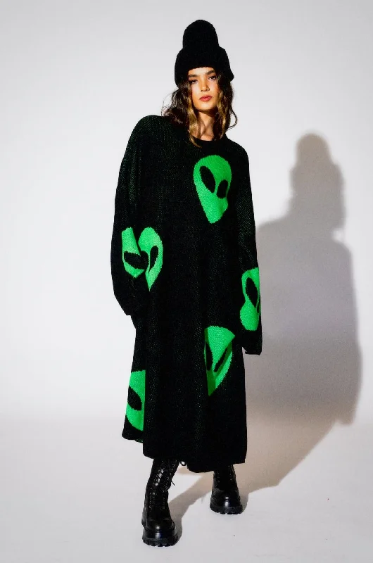 Literally Limitless Oversized Knit Dress in Alien Lover