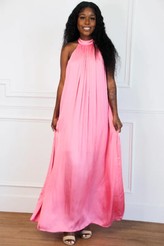 Sending Love Letters Maxi Dress: Pink