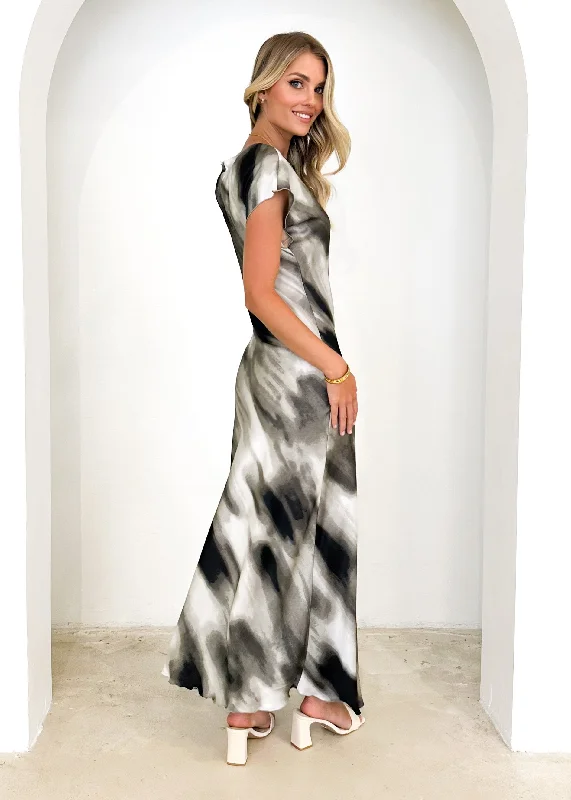 Shellen Maxi Dress - Khaki Tie Dye