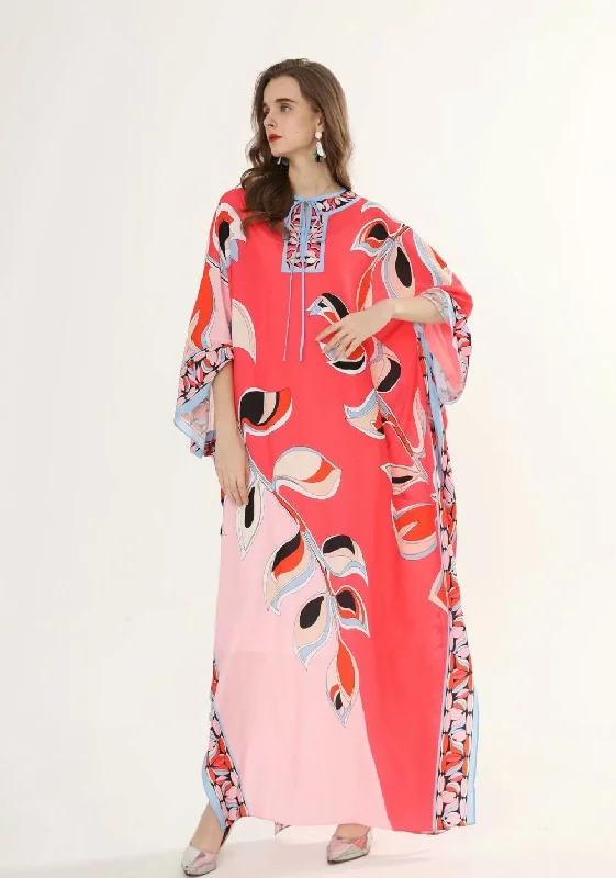 FashionSierra - Floral Printed Loose Design Elegant Maxi Dresses