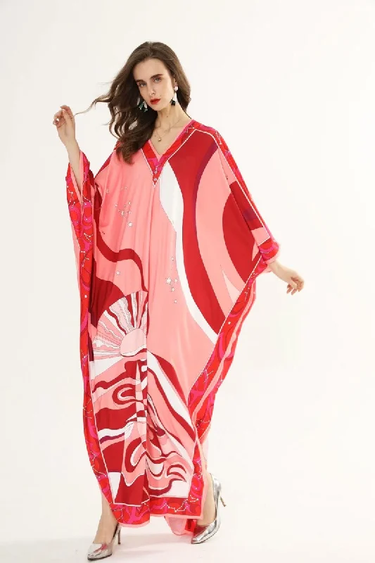 FashionSierra - Loose Printed Sexy Side Split Fashion Casual Long Maxi Dresses