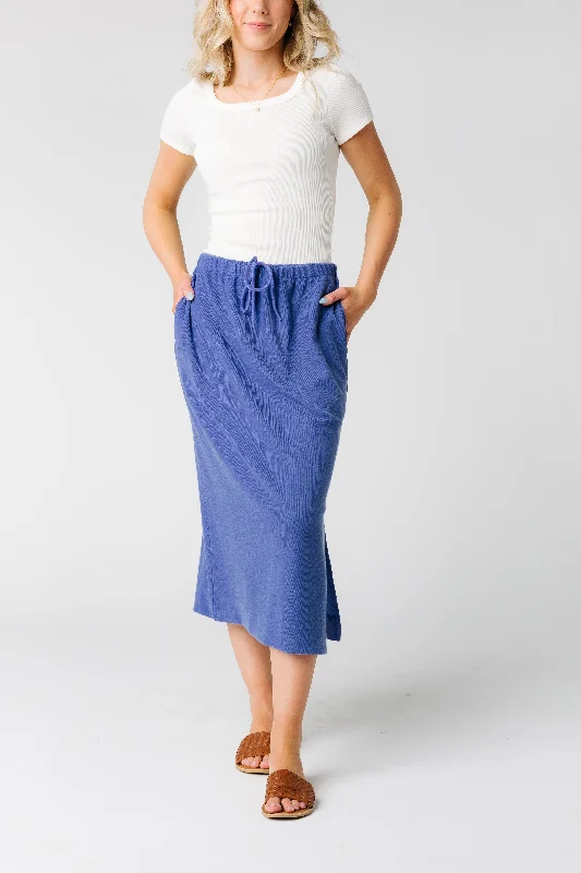 Brass & Roe Ribbed Drawstring Pocket Skirt