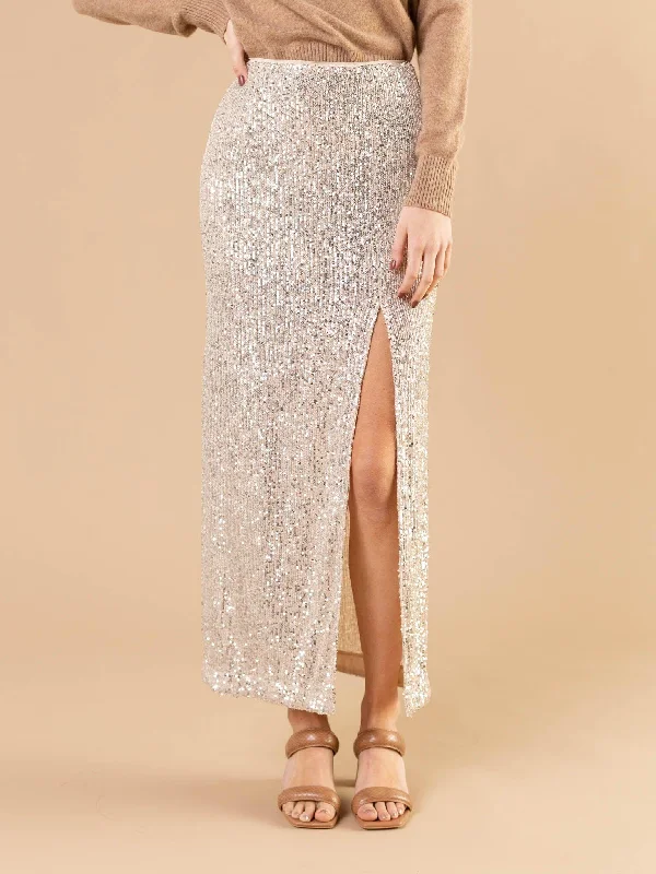 By Together Sequin Side Slit Skirt