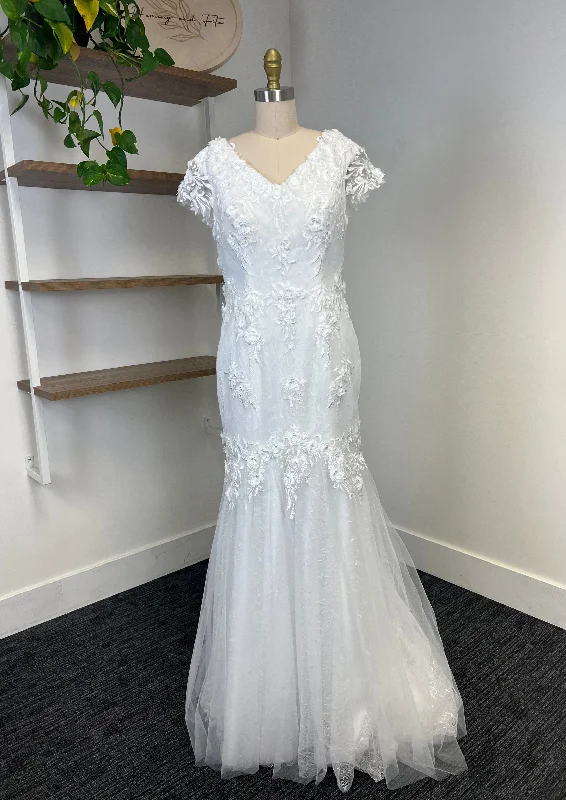 3D Lace Fitted Pritchett Gown 10