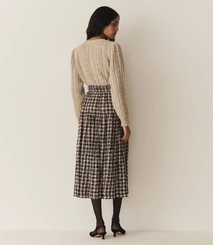 FABIENNE SKIRT -- NAVY COUNTRYSIDE PLAID