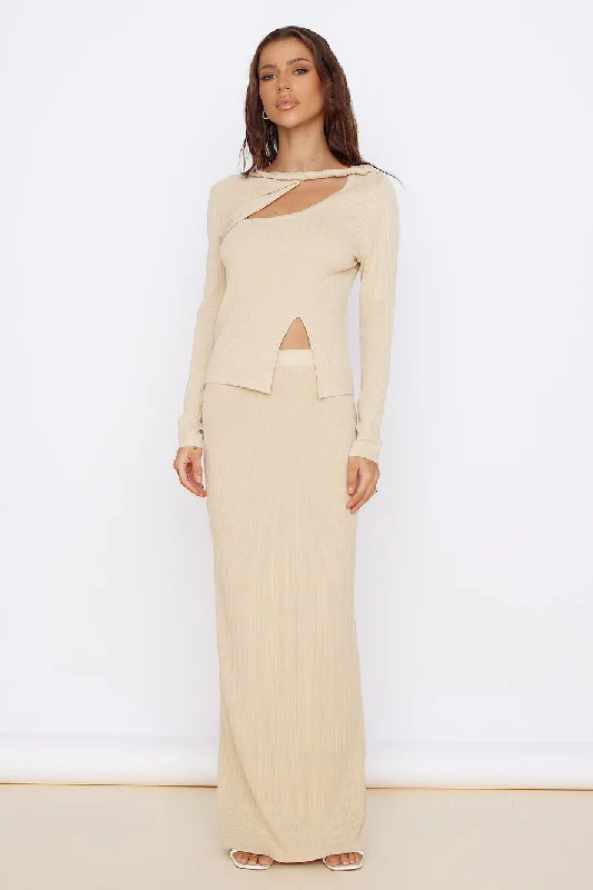 Garden of Eden Maxi Skirt Beige