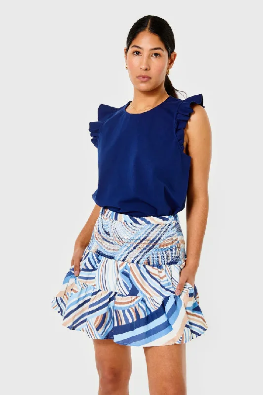 Kylie Skirt Linen Blue Blend