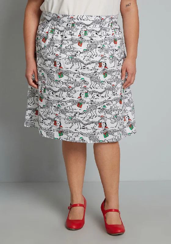 ModCloth X Retrolicious Prehistoric Gift Exchange A-Line Skirt