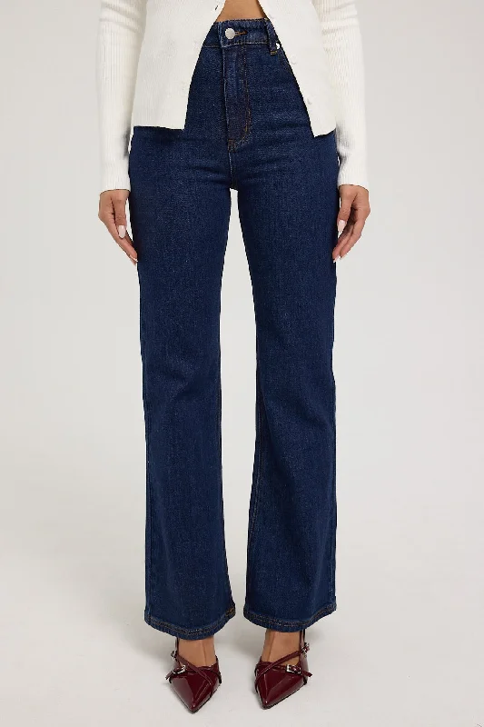 Perfect Stranger High Rise Boot Cut Jean Indigo Raw Denim