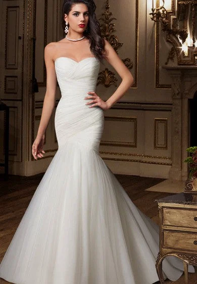 Sweetheart Criss-cross Ruching Mermaid Wedding Dress With Lace-up Back