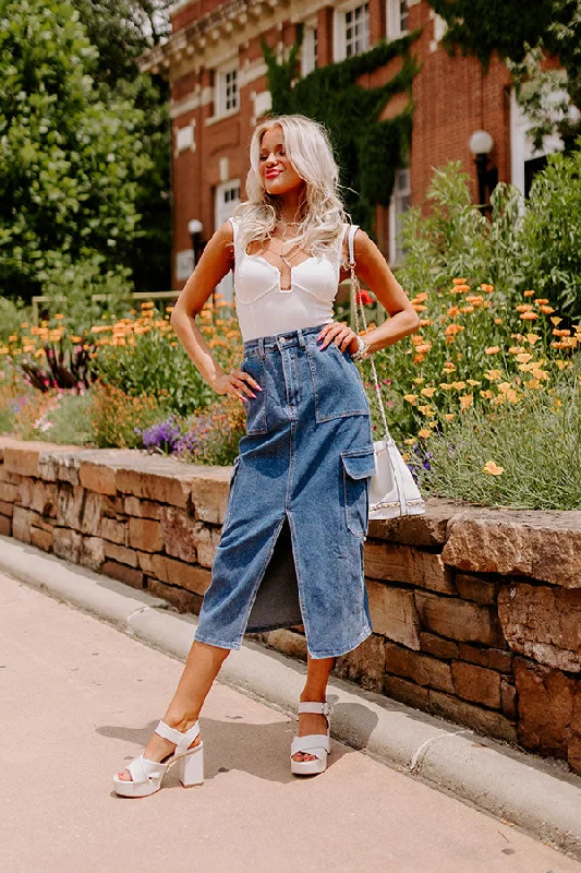 The Ahna High Waist Denim Skirt