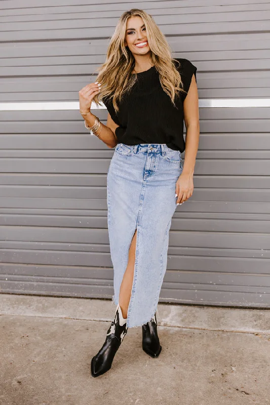 The Aliyah Denim Maxi Skirt