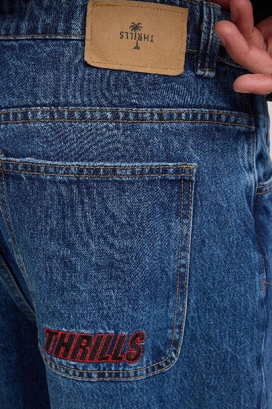 Thrills Big Slacker Wisdom Embro Jean Rinsed Blue