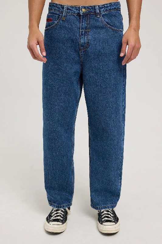 Thrills Big Slacker Wisdom Embro Jean Rinsed Blue