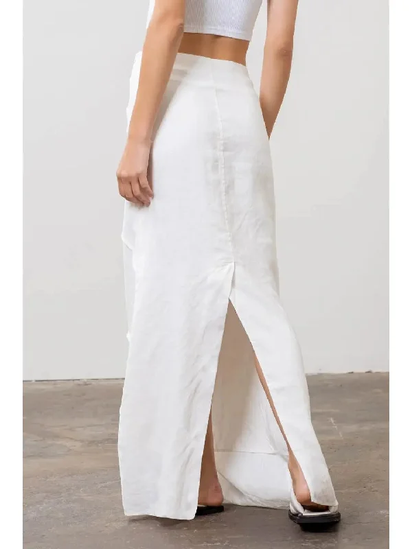 White linen skirt