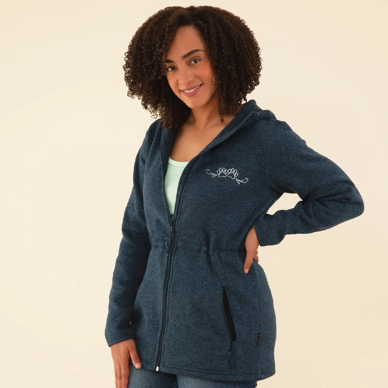 Score Huge Discounts Today!Long Fleece Paw Print Hooded Jacket