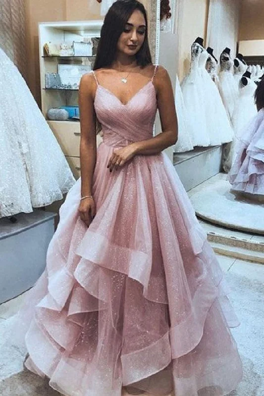 Best Offers of the Month!A Line Spaghetti Strap Organza Tiered Pink Prom/Formal Dress PSK124 Best Offers of the Month!A Line Spaghetti Strap Organza Tiered Pink Prom/Formal Dress PSK124