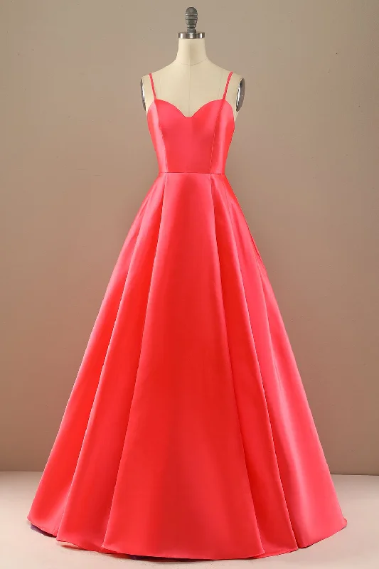 Flash Deals – Act Quickly!A Line Spaghetti Straps Red/White Prom Dress