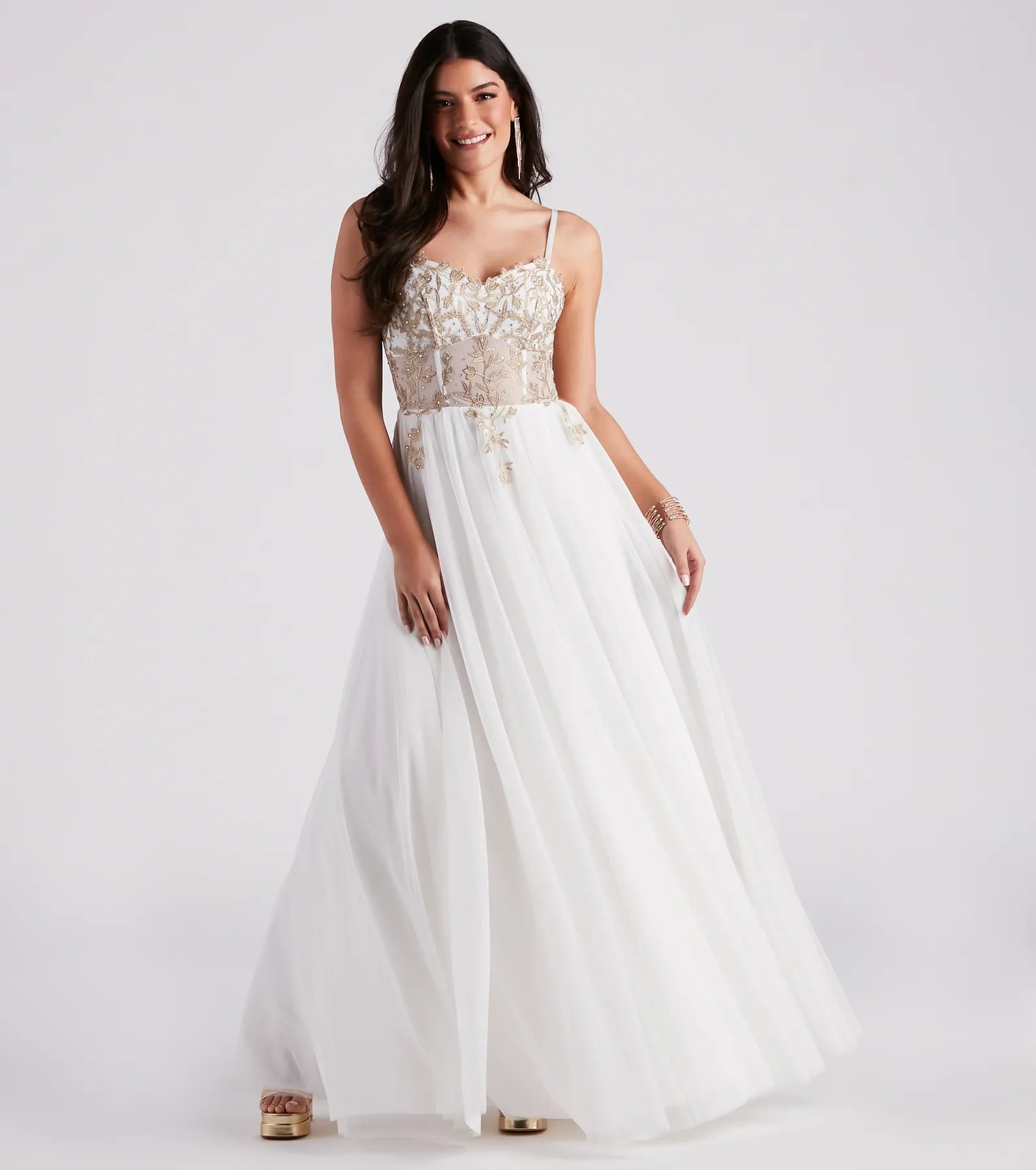 Best Deals Just for You!Alexandra Rhinestone Embroidered Tulle Ball Gown