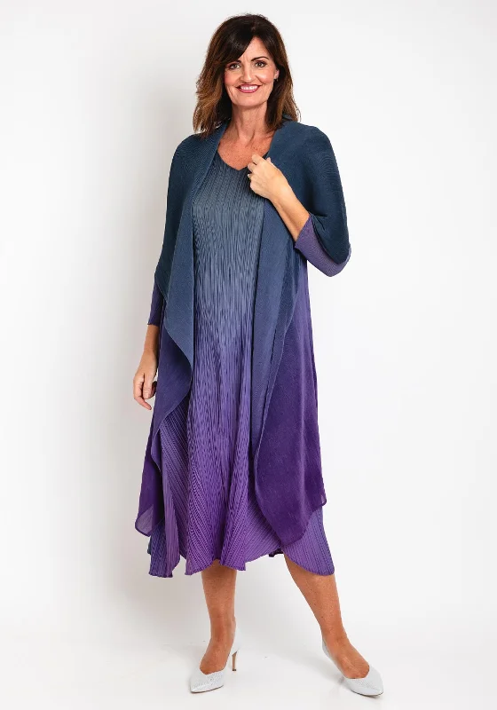 Grab Yours Before It’s Too Late!Alquema Long Estrella Dress & Coat Set, Blueberry to Lavender
