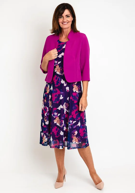 Your Chance to Save is Now!Avalon Two Piece Bolero & Dress, Floral Magenta
