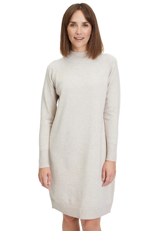 Your Best Deals Are Here!Betty Barclay Funnel Neck Knit Jumper Dress, Beige