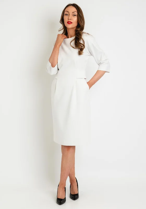 Exclusive Deals Just for You!Birelin Button Tab Pencil Knee Length Dress, Ivory