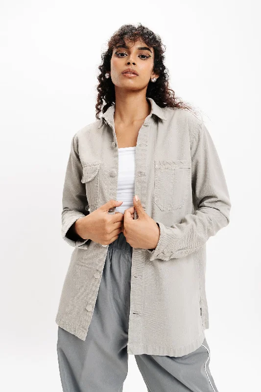 Save Like Never Before!Bisque Denim Ef. Shacket