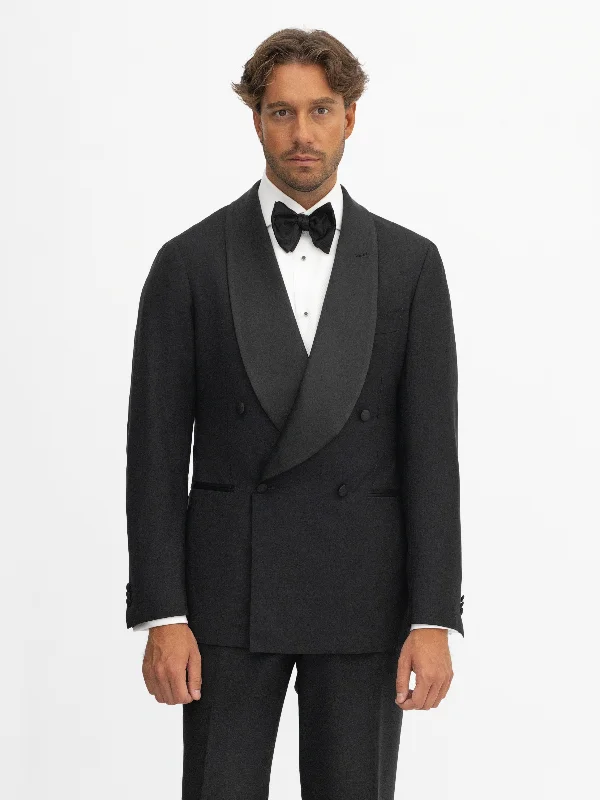 Lowest Prices Guaranteed!Black S130 Wool Tuxedo Jacket (DB Shawl)