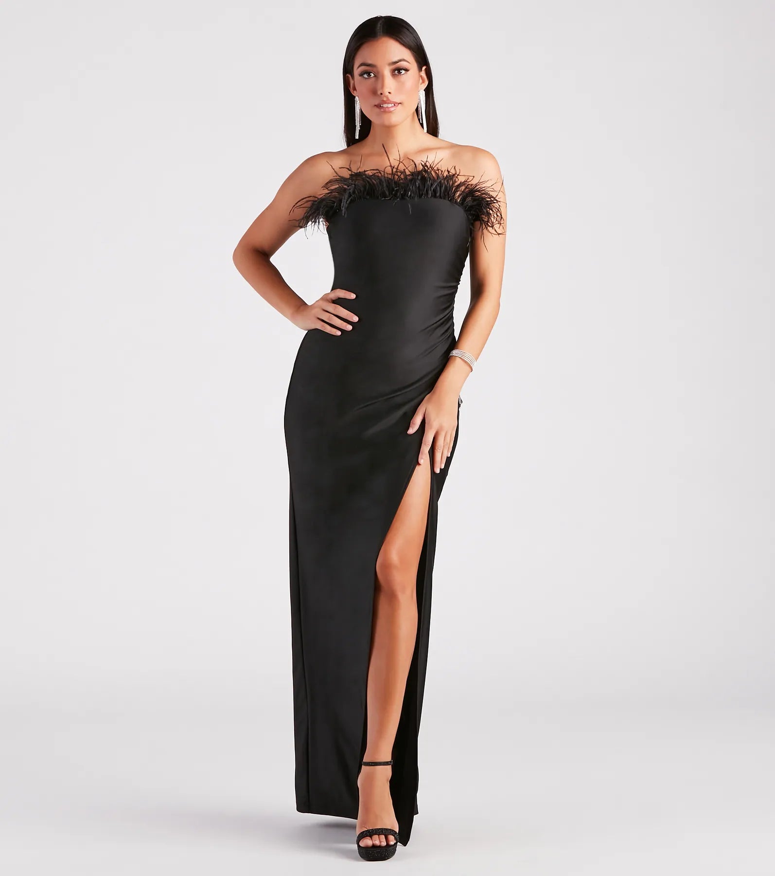 Exclusive Offers You’ll Love!Blake Formal Strapless Feather Mermaid Dress